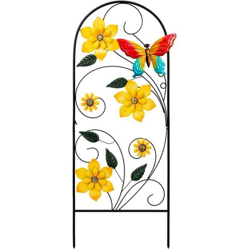 Garden Decor for Outside, 34" Flower Butterflies Decorative Garden